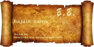 Bajdik Barna névjegykártya